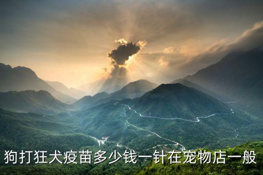 狗狗打狂犬預苗多少錢，狗打狂犬疫苗多少錢一針在寵物店一般